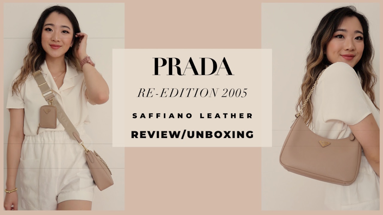 PRADA RE EDITION 2005 SAFFIANO LEATHER BEIGE UNBOXING & REVIEW - LISAWEI